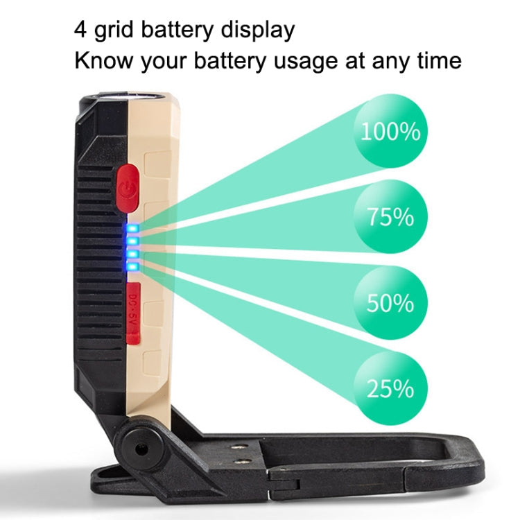 E-SMARTER COB Work Light USB Emergency Flashlight Maintenance Lamp, Style: W599B Large