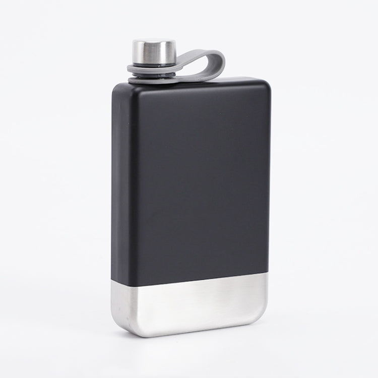9oz Portable 304 Stainless Steel Flagon Whiskey Vodka Wine Pot Hip Flask(Matte Black)