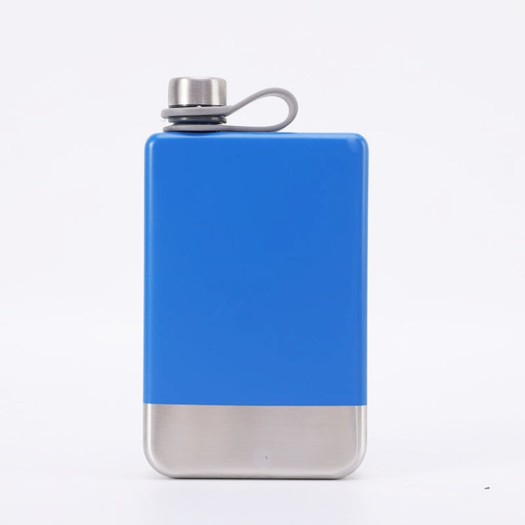 9oz Portable 304 Stainless Steel Flagon Whiskey Vodka Wine Pot Hip Flask(Blue)