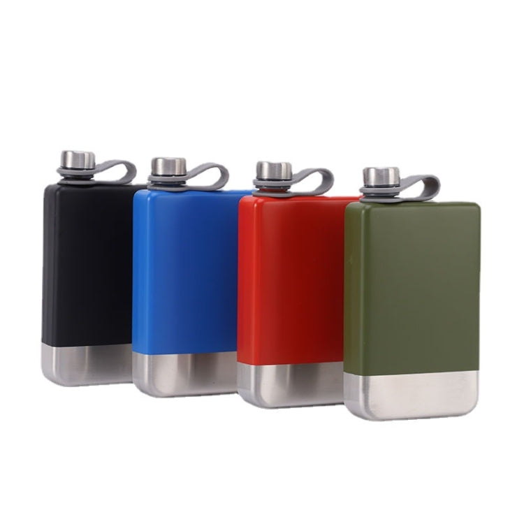 9oz Portable 304 Stainless Steel Flagon Whiskey Vodka Wine Pot Hip Flask(Matte Black)