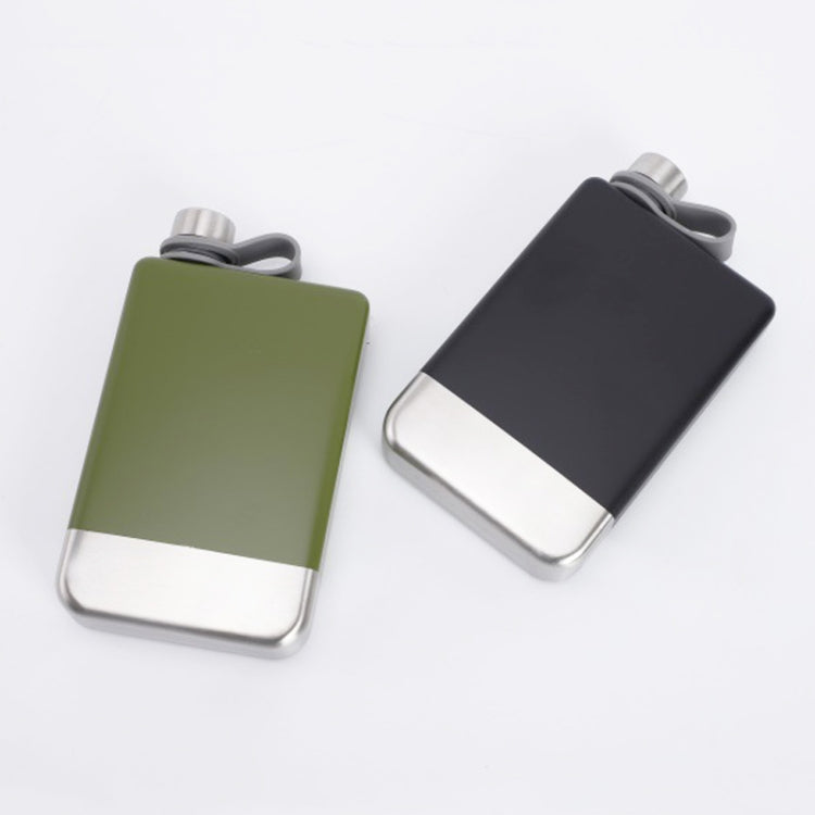 9oz Portable 304 Stainless Steel Flagon Whiskey Vodka Wine Pot Hip Flask(Matte Black)