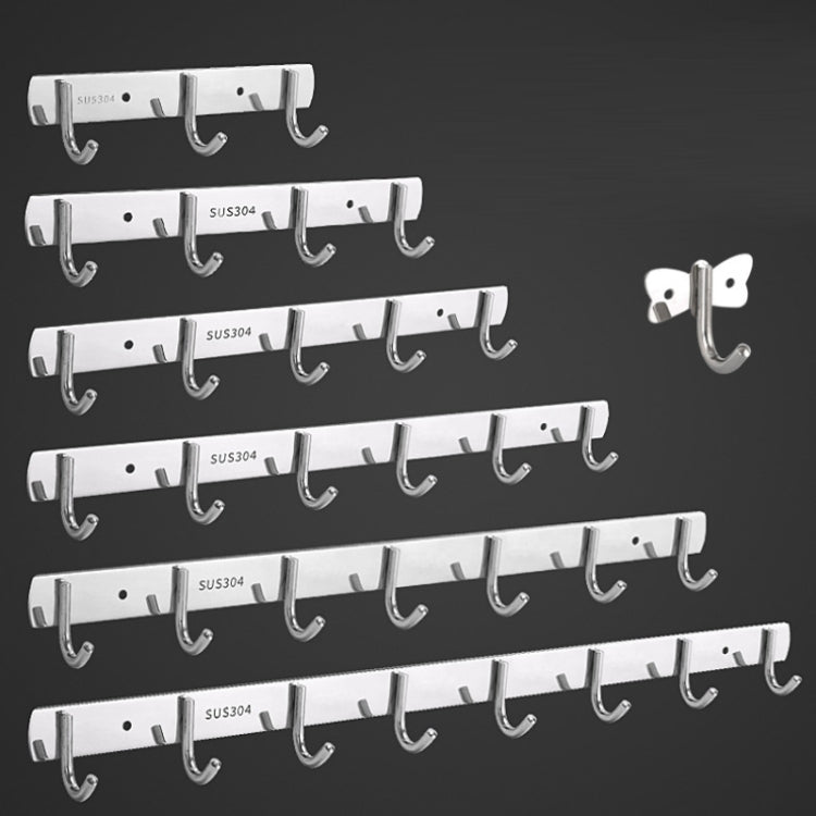 304 Stainless Steel No Punching Door Rear Coat Hook, Specification: 3 Hooks