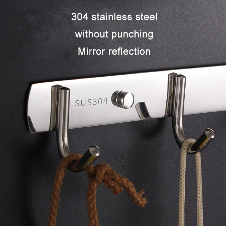 304 Stainless Steel No Punching Door Rear Coat Hook, Specification: 8 Hooks