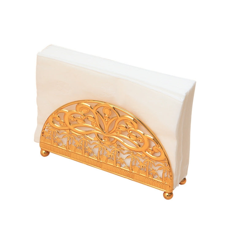 Metal Vintage Upright Dining Table Paper Towel Organizer(Gold)