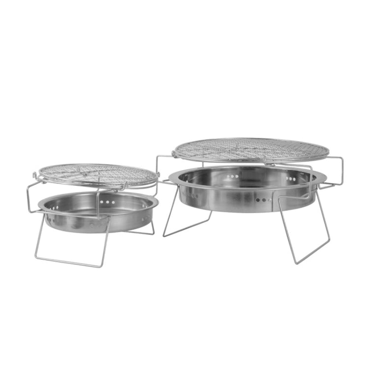 RG_011 Outdoor Round Folding Stainless Steel Barbecue Grill, Size: 22 x 14cm