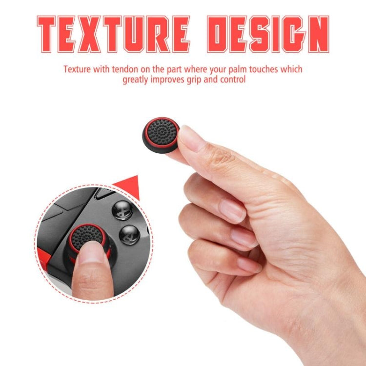10 PCS Gamepad Silicone Luminous Button Cap Rocker Cap For PS5/PS4/PS3/ONE/360/PRO/series X/S(Transparent Black Circle)