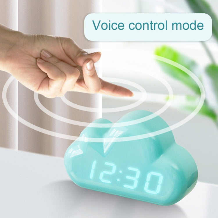 1966 Cute Cloud Shape Voice-activated LED Bedside Alarm Clock(Blue)