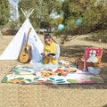 Outdoor Camping Thickened Moisture-proof Pad Portable Waterproof Picnic Cloth(Plant Flower)
