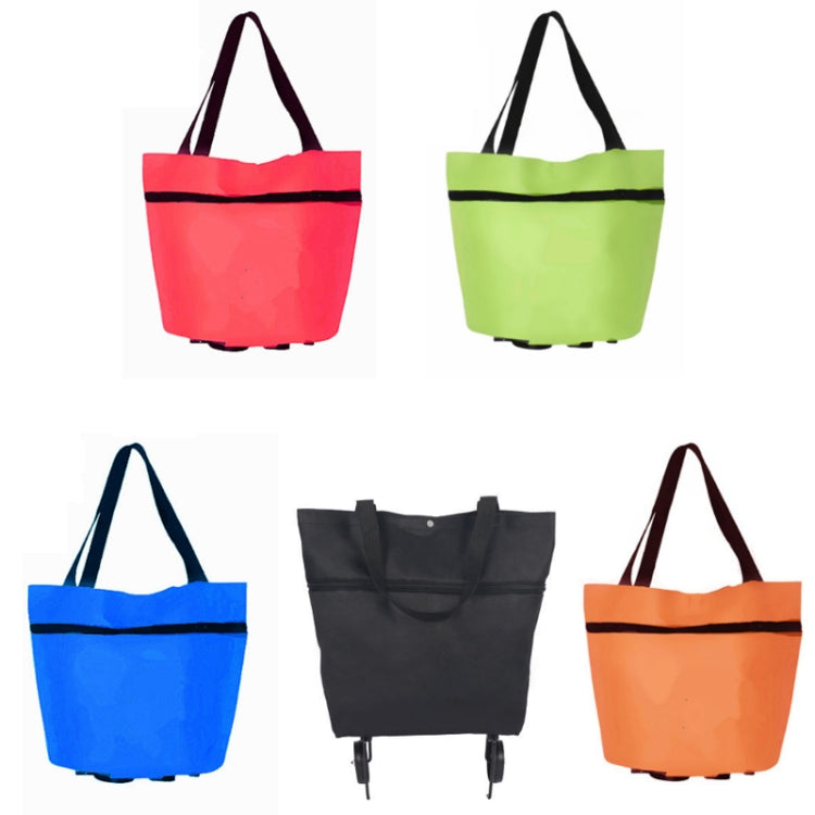 Portable Shopping Cart Foldable Tote With Wheels(Green)