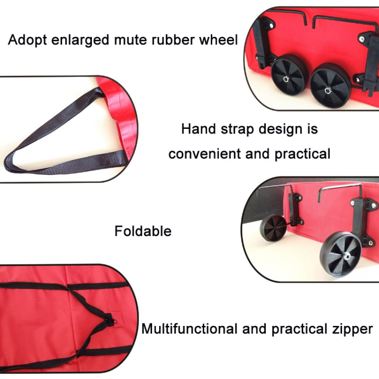 Portable Shopping Cart Foldable Tote With Wheels(Orange)