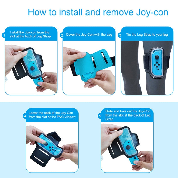2PCS JYS JYS-NS242 For Nintendo Switch Joy-con Small Handlebar Leg Sports Straps(Red Blue)