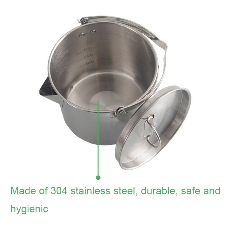 CW-307 Portable Stainless Steel Picnic Cooker Kettle Teapot Hanging Pot(Silver)