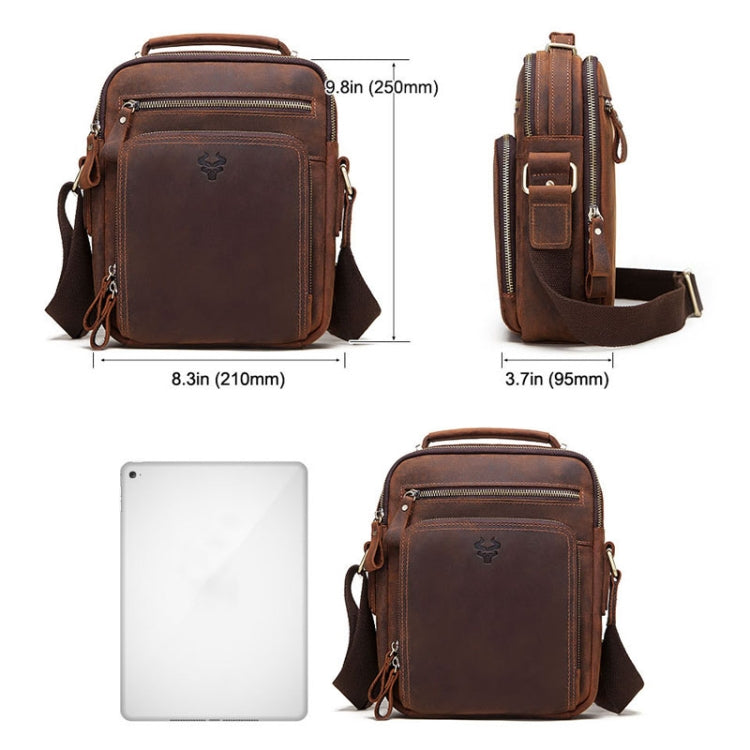 HUMERPAUL MH573 Men Shoulder Bag Leather Messengers Bag(Black)
