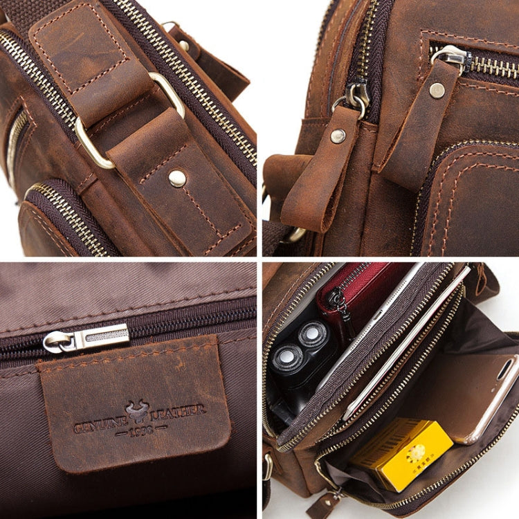 HUMERPAUL MH573 Men Shoulder Bag Leather Messengers Bag(Black)