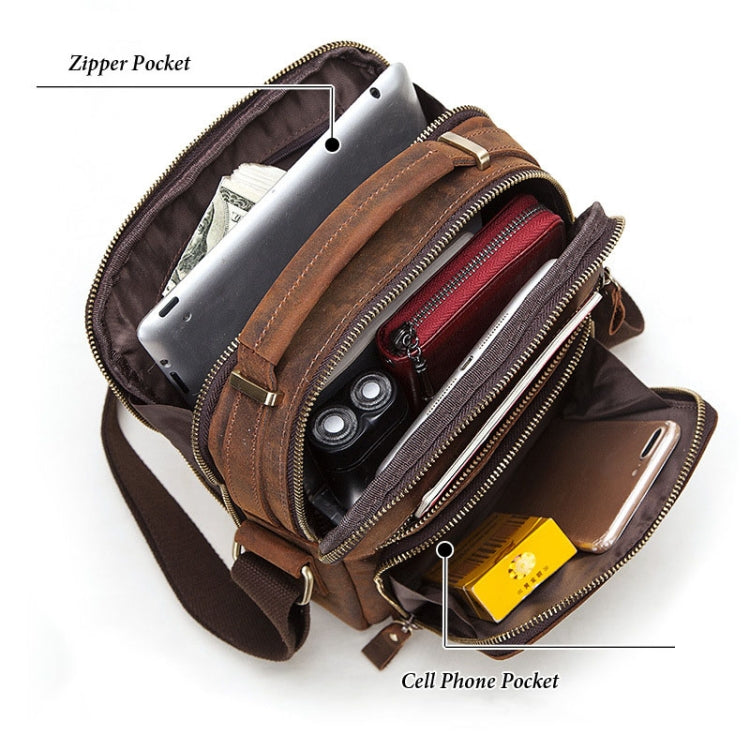 HUMERPAUL MH573 Men Shoulder Bag Leather Messengers Bag(Black)