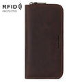 HUMERPAUL BP816 RFID Anti-Magnetic Men Long Wallet Business Retro Multi-Card Solt Handbag(Brown)
