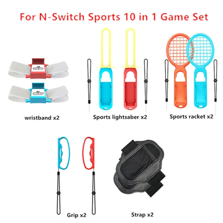 IPLAY HBS-447 10 In 1 Grip + Wrist Strap + Strap + Lightsaber + Racket Sports Set For Nintendo Switch(As Show)