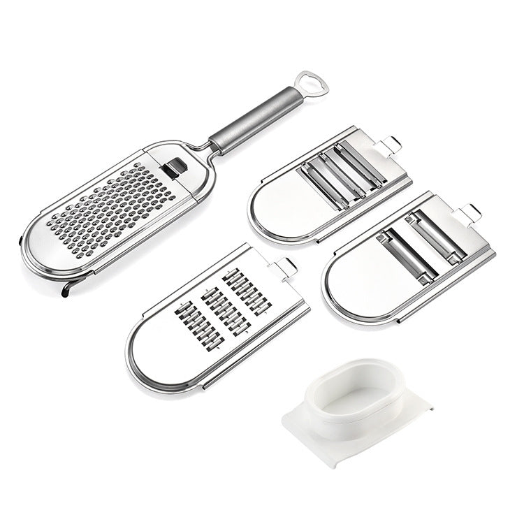 Stainless Steel Vegetable Cutter Grater, Specification: 4 Blades+Finger Protector Colorful Box