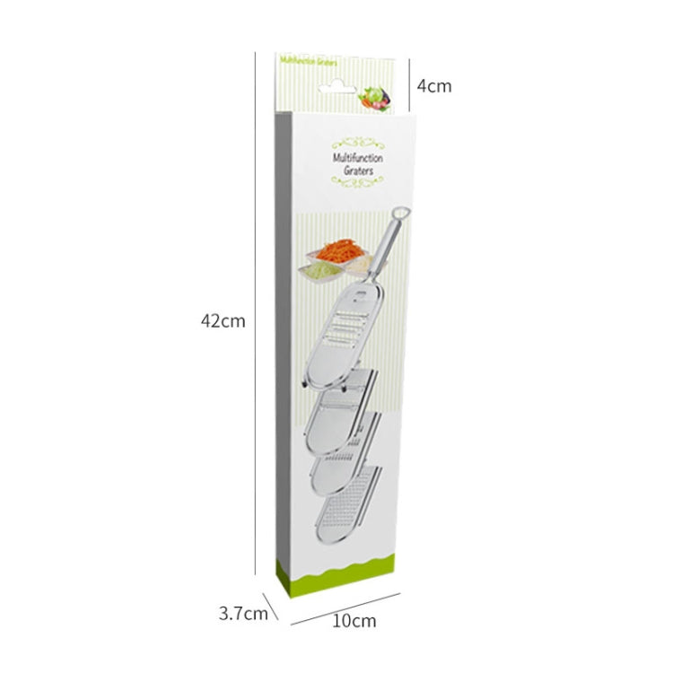 Stainless Steel Vegetable Cutter Grater, Specification: 4 Blades+Finger Protector Colorful Box
