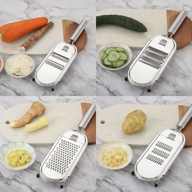 Stainless Steel Vegetable Cutter Grater, Specification: 4 Blades+Finger Protector Colorful Box