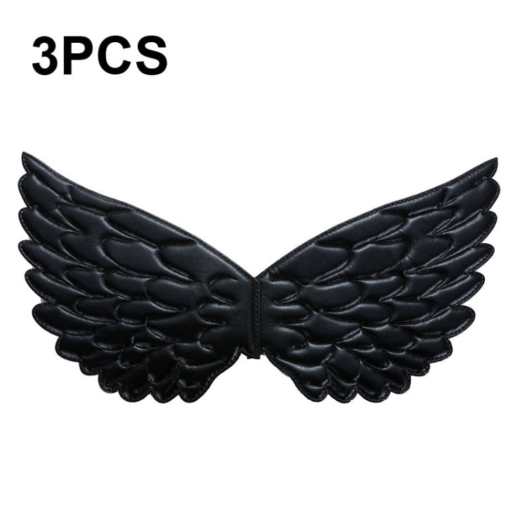 3 PCS Children Prom Dress Up Wings Elf Colorful Wings Party Costume Props(Black)