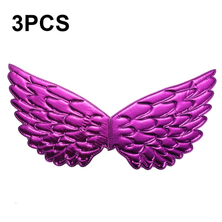 3 PCS Children Prom Dress Up Wings Elf Colorful Wings Party Costume Props(Deep Purple)