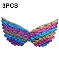 3 PCS Children Prom Dress Up Wings Elf Colorful Wings Party Costume Props(Fantasy Rainbow)
