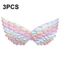 3 PCS Children Prom Dress Up Wings Elf Colorful Wings Party Costume Props(Fantasy White)