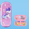 Uime EVA 3D Multi-compartment Pencil Case Stationery Box Children School Supplies(Purple Pony)