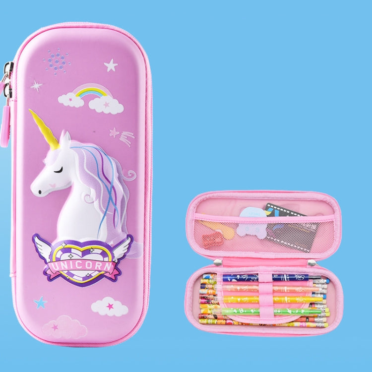Uime EVA 3D Multi-compartment Pencil Case Stationery Box Children School Supplies(Elf Horse)