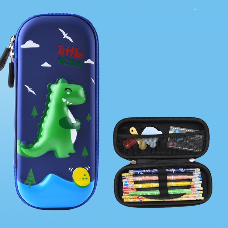 Uime EVA 3D Multi-compartment Pencil Case Stationery Box Children School Supplies(Green Dinosaur)