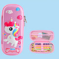 Uime EVA 3D Multi-compartment Pencil Case Stationery Box Children School Supplies(Big Head Horse)