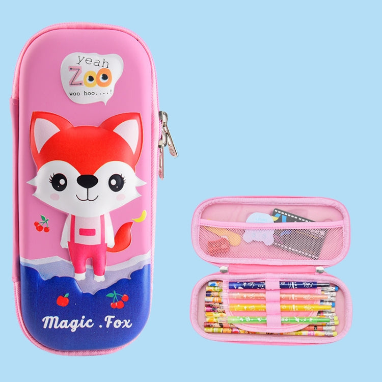 Uime EVA 3D Multi-compartment Pencil Case Stationery Box Children School Supplies(Little Fox)