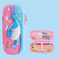 Uime EVA 3D Multi-compartment Pencil Case Stationery Box Children School Supplies(Blue Whale)