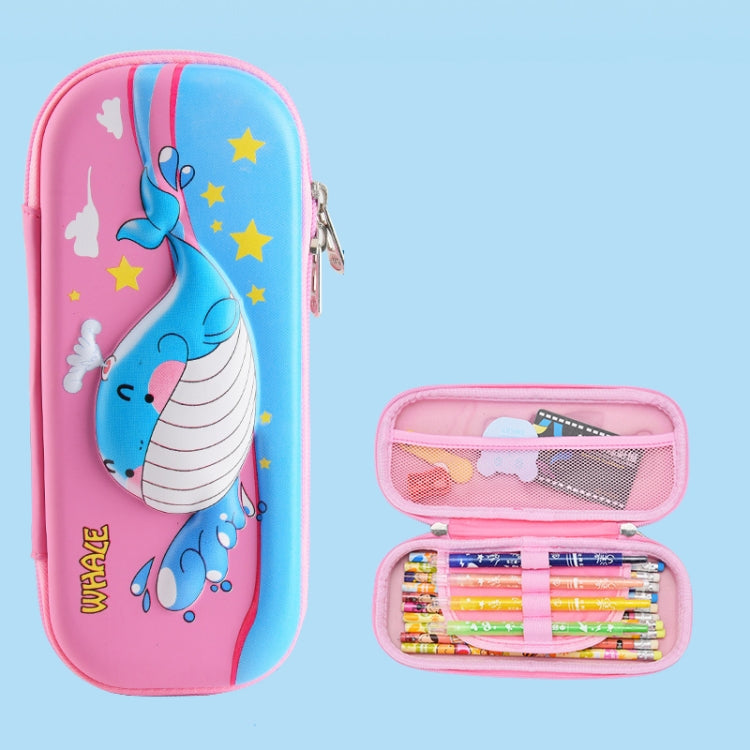 Uime EVA 3D Multi-compartment Pencil Case Stationery Box Children School Supplies(Blue Whale)