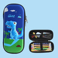 Uime EVA 3D Multi-compartment Pencil Case Stationery Box Children School Supplies(Blue Dinosaur)