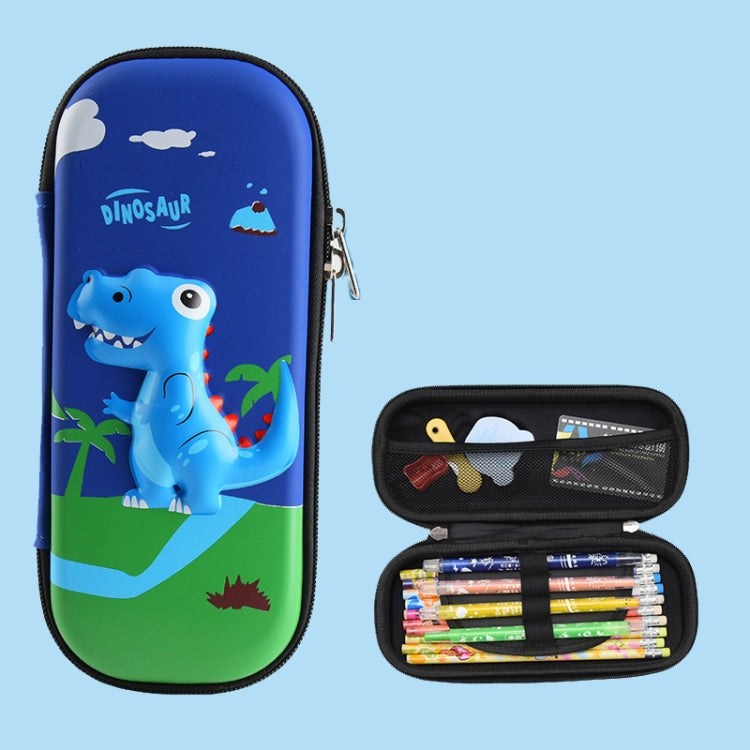 Uime EVA 3D Multi-compartment Pencil Case Stationery Box Children School Supplies(Blue Dinosaur)