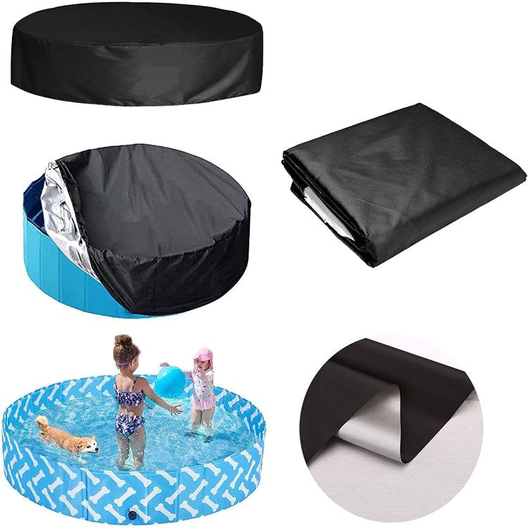 Foldable Round Sunscreen Dustproof Swimming Pool Cover, Specification: Black+Silver 82x30cm