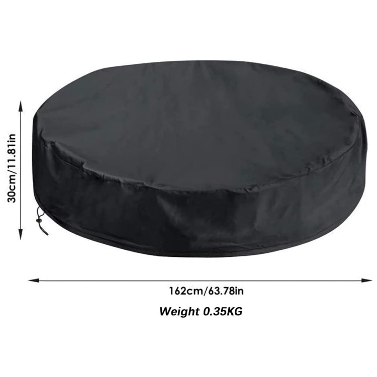 Foldable Round Sunscreen Dustproof Swimming Pool Cover, Specification: Black+Silver 162x30cm