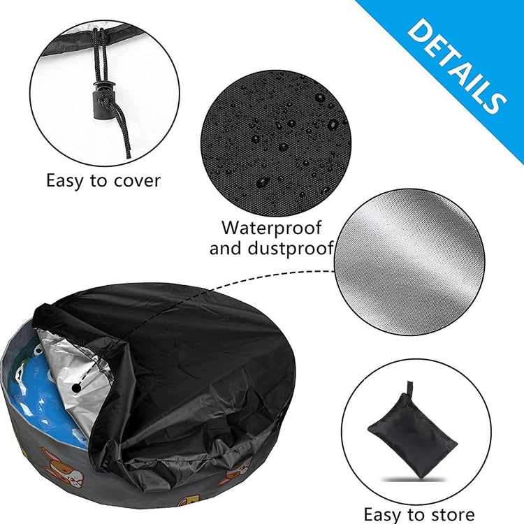 Foldable Round Sunscreen Dustproof Swimming Pool Cover, Specification: Black+Silver 162x30cm