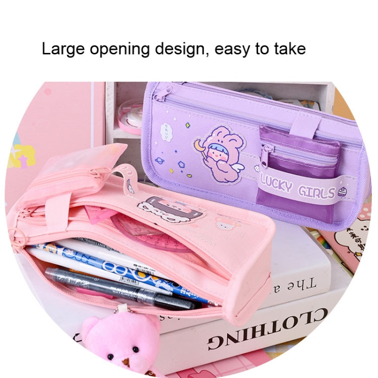 Cartoon Pencil Bag Large-capacity Primary School Stationery Bag With Handle, Color: Astronaut