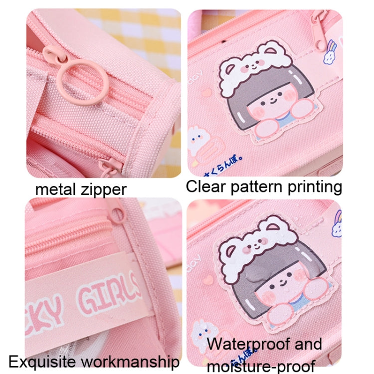 Cartoon Pencil Bag Large-capacity Primary School Stationery Bag With Handle, Color: Astronaut