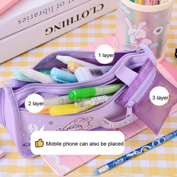Cartoon Pencil Bag Large-capacity Primary School Stationery Bag With Handle, Color: Astronaut