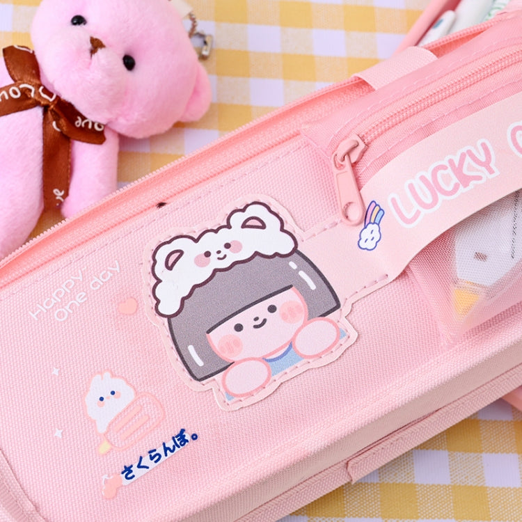 Cartoon Pencil Bag Large-capacity Primary School Stationery Bag With Handle, Color: Astronaut
