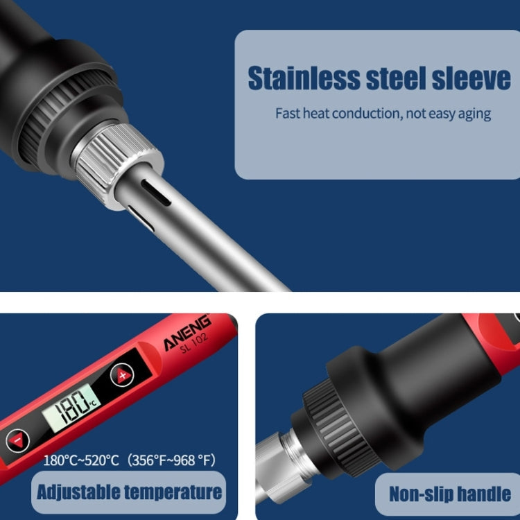 ANENG SL102 17pcs/set Digital Thermostat Household Constant Temperature Soldering Iron Set 60W Internal Heat Welding Tool Kit(EU Plug)