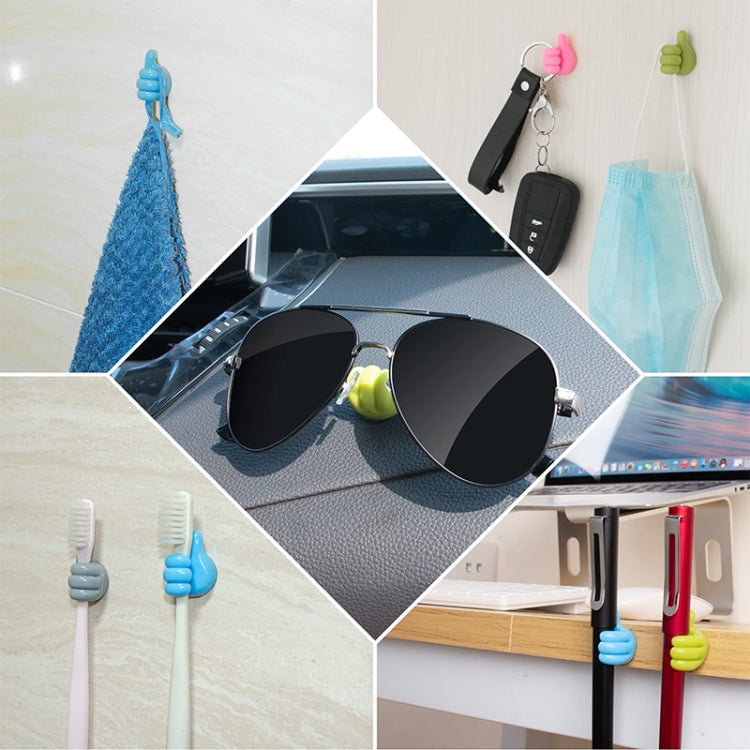 10 PCS Non-punching And Non-marking Adhesive Thumb Hook Cable Organizer(Yellow)