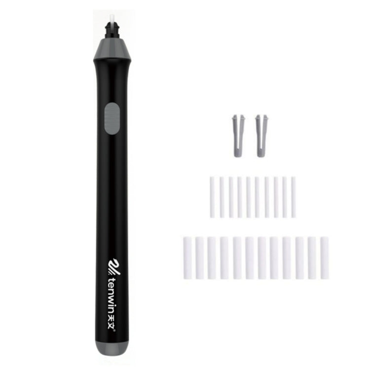 Tenwin 8302 Adjustable Electric Eraser With Rubber Refills For Sketch Drawing Erasing(Black)