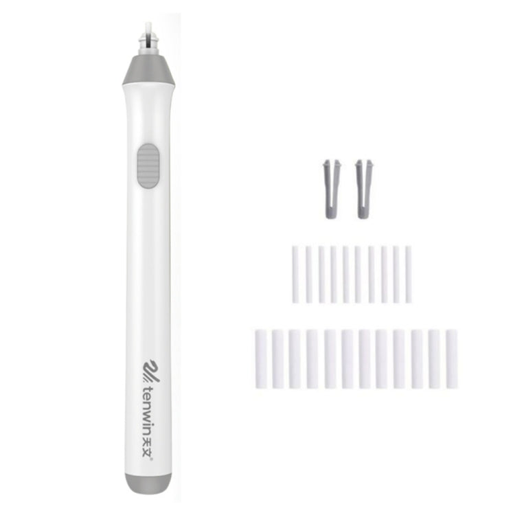 Tenwin 8302 Adjustable Electric Eraser With Rubber Refills For Sketch Drawing Erasing(White)