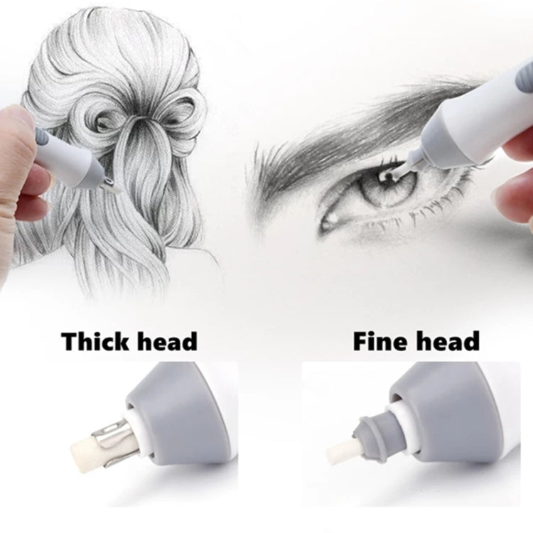 Tenwin 8302 Adjustable Electric Eraser With Rubber Refills For Sketch Drawing Erasing(Grey)