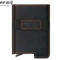 HUMERPAUL BP977 RFID Anti-Theft Card Box Leather Automatic Credit Card Set(Black)